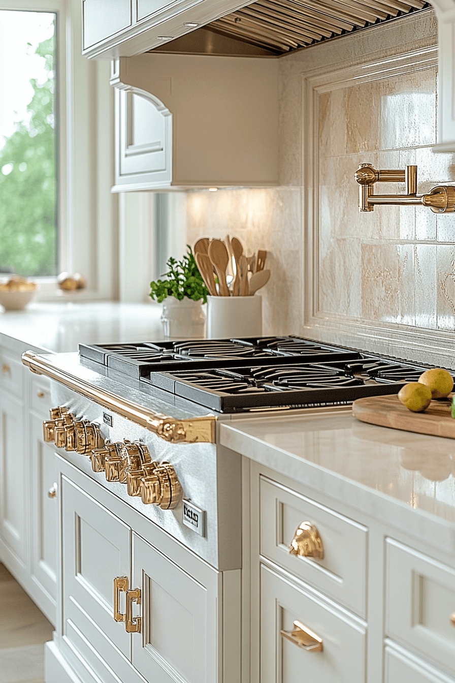 29 White and Gold Kitchen Designs for a Bright and Glamorous Space 24 white and gold kitchen