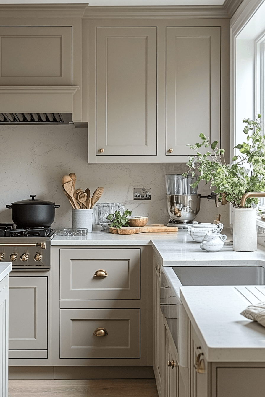 29 Light Taupe Kitchen Cabinets That Feel Cozy and Chic 28 light taupe kitchen cabinets