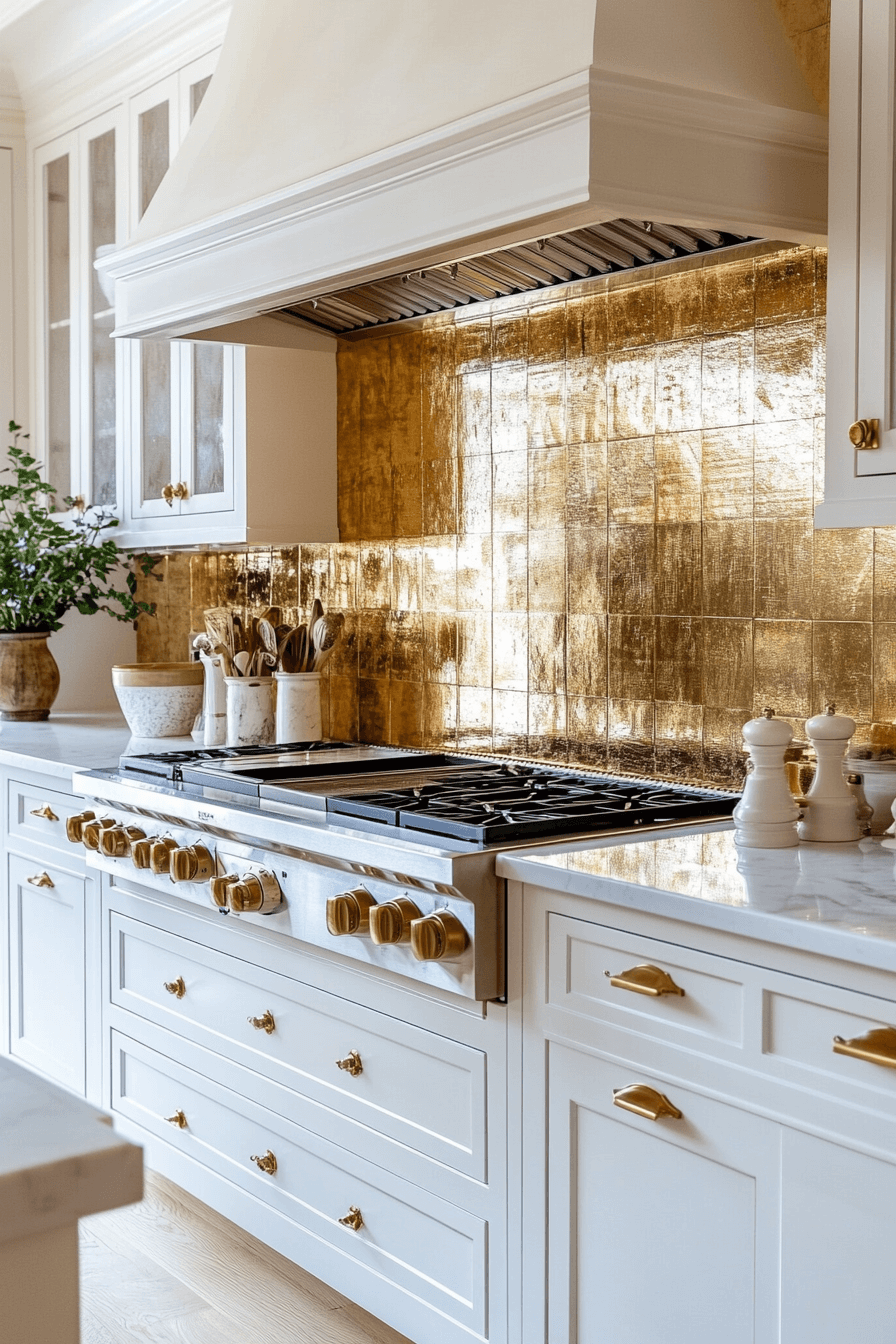 29 White and Gold Kitchen Designs for a Bright and Glamorous Space 3 white and gold kitchen