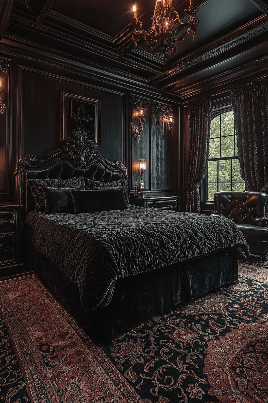29 Dark Victorian Bedroom Looks to Create a Dreamy Gothic Escape 6 dark victorian bedroom