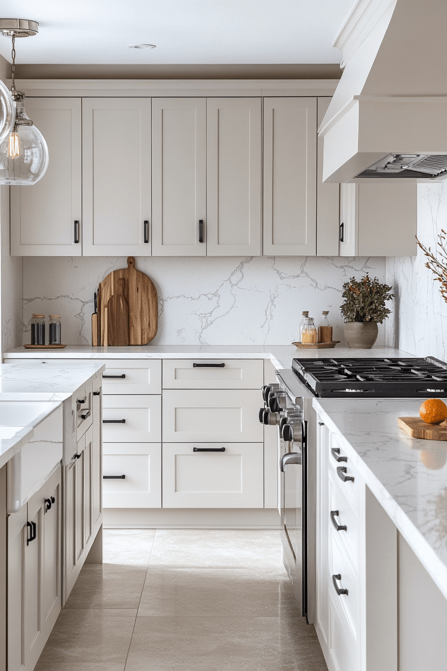 29 White Marble Kitchen Spaces That Feel Polished and Peaceful 6 white marble kitchen