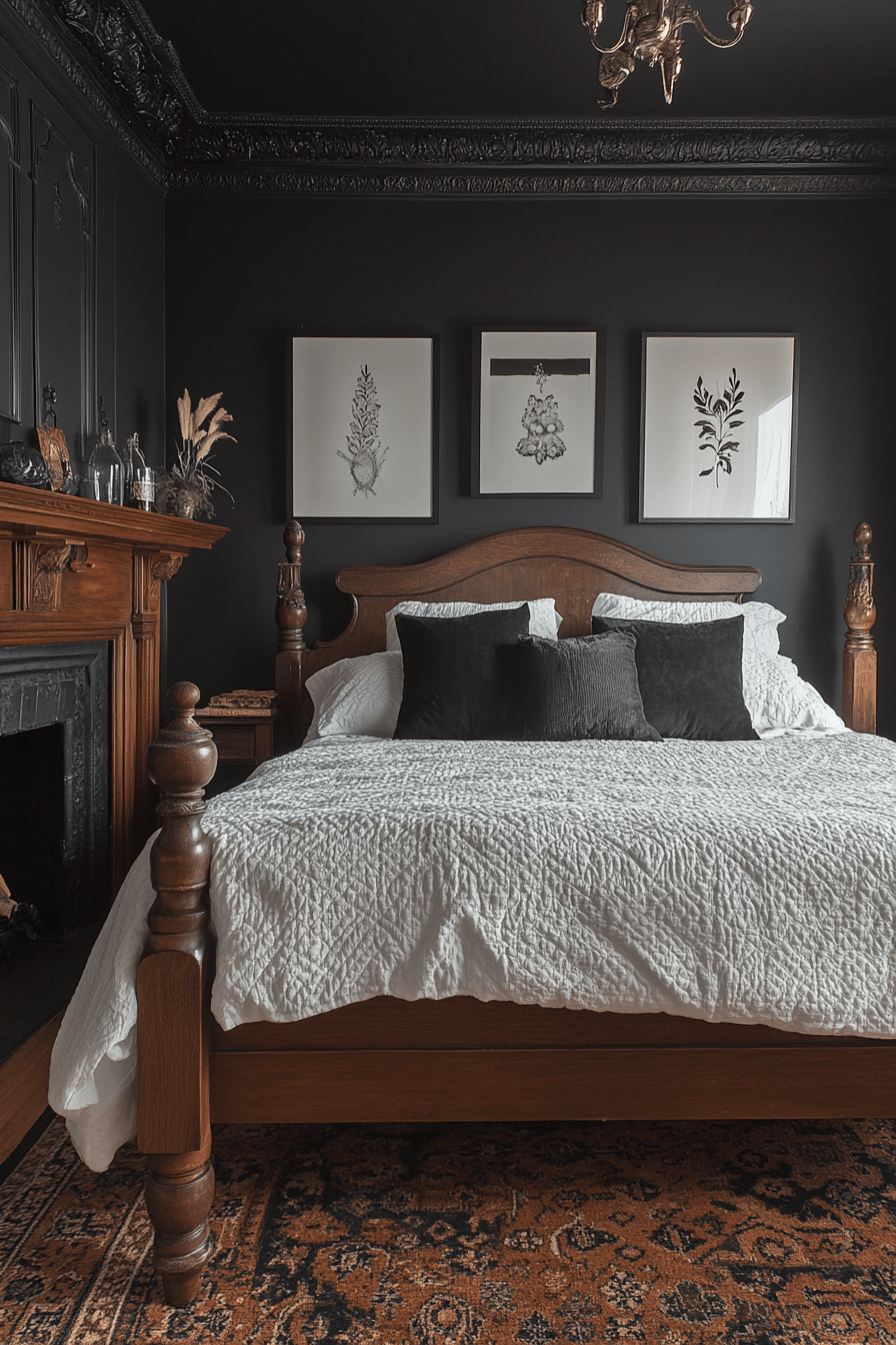 29 Dark Victorian Bedroom Looks to Create a Dreamy Gothic Escape 7 dark victorian bedroom