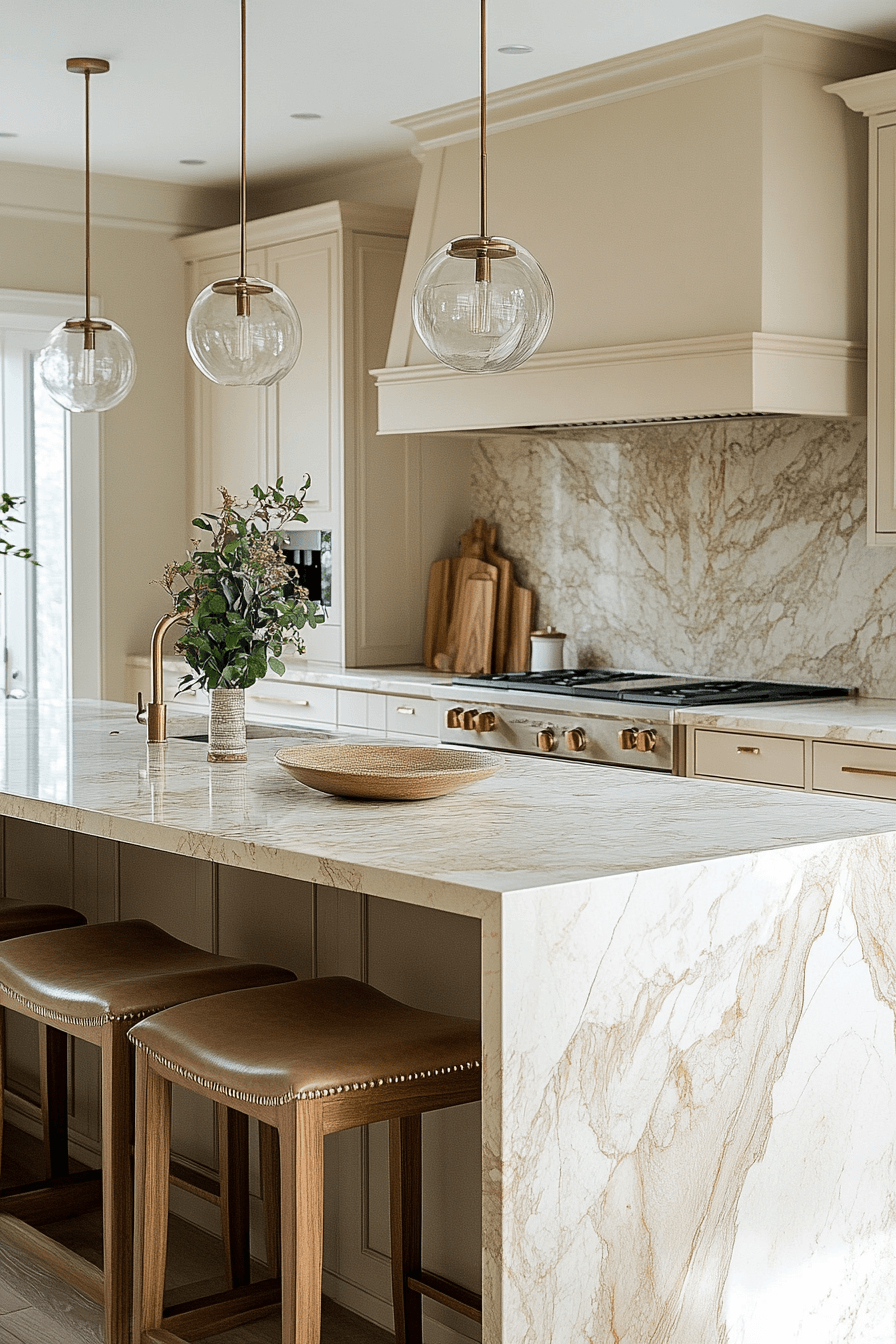 29 White Marble Kitchen Spaces That Feel Polished and Peaceful 7 white marble kitchen