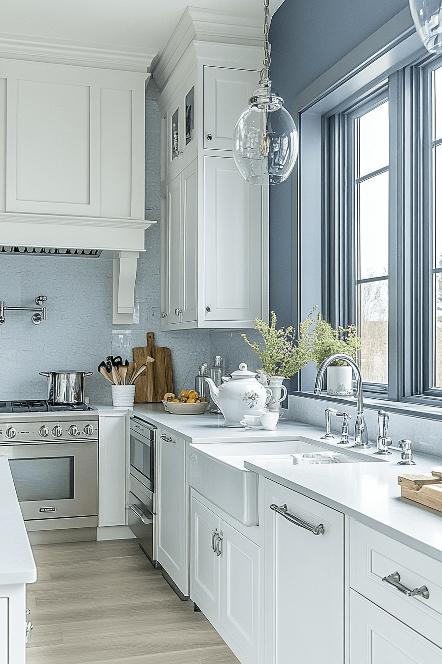 29 Blue and White Kitchen Inspirations for a Peaceful Culinary Retreat 7 blue and white kitchen
