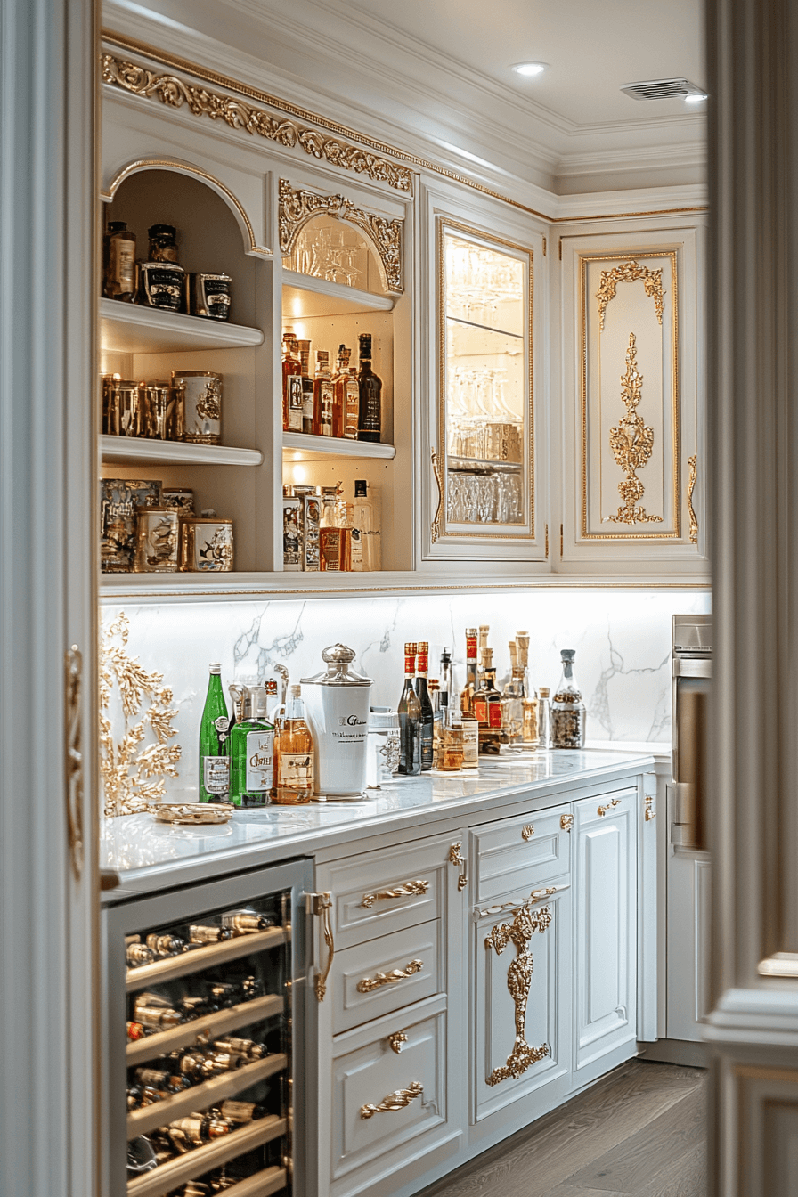 29 White and Gold Kitchen Designs for a Bright and Glamorous Space 9 white and gold kitchen
