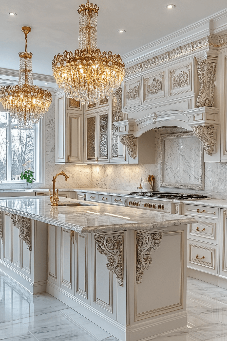 29 White Marble Kitchen Spaces That Feel Polished and Peaceful 9 white marble kitchen