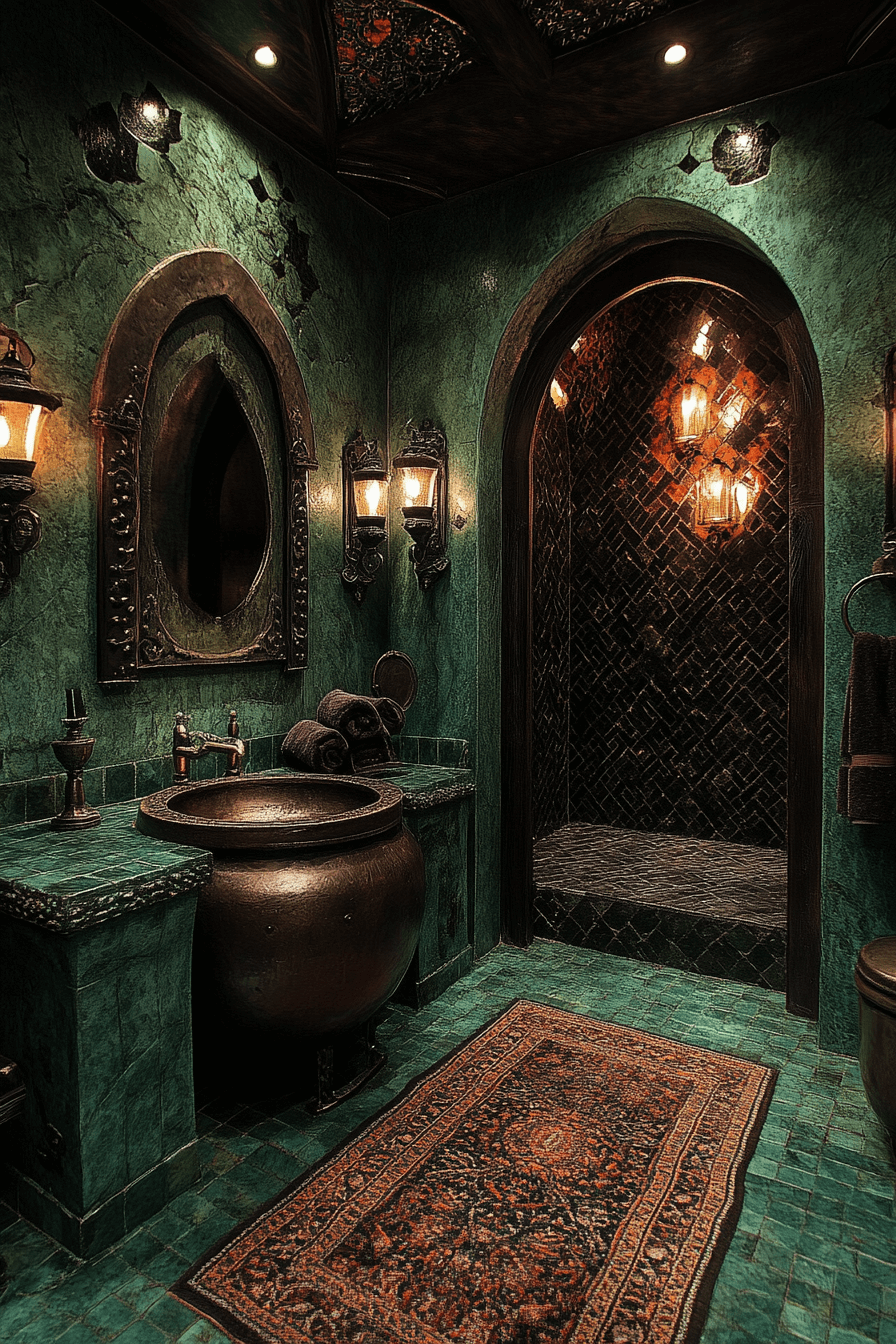 29 Whimsigoth Bathroom Elements That Celebrate Artistic Expression 9 whimsigoth bathroom