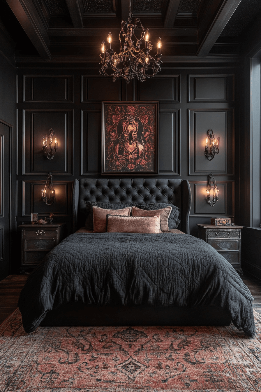 29 Dark Victorian Bedroom Looks to Create a Dreamy Gothic Escape 9 dark victorian bedroom