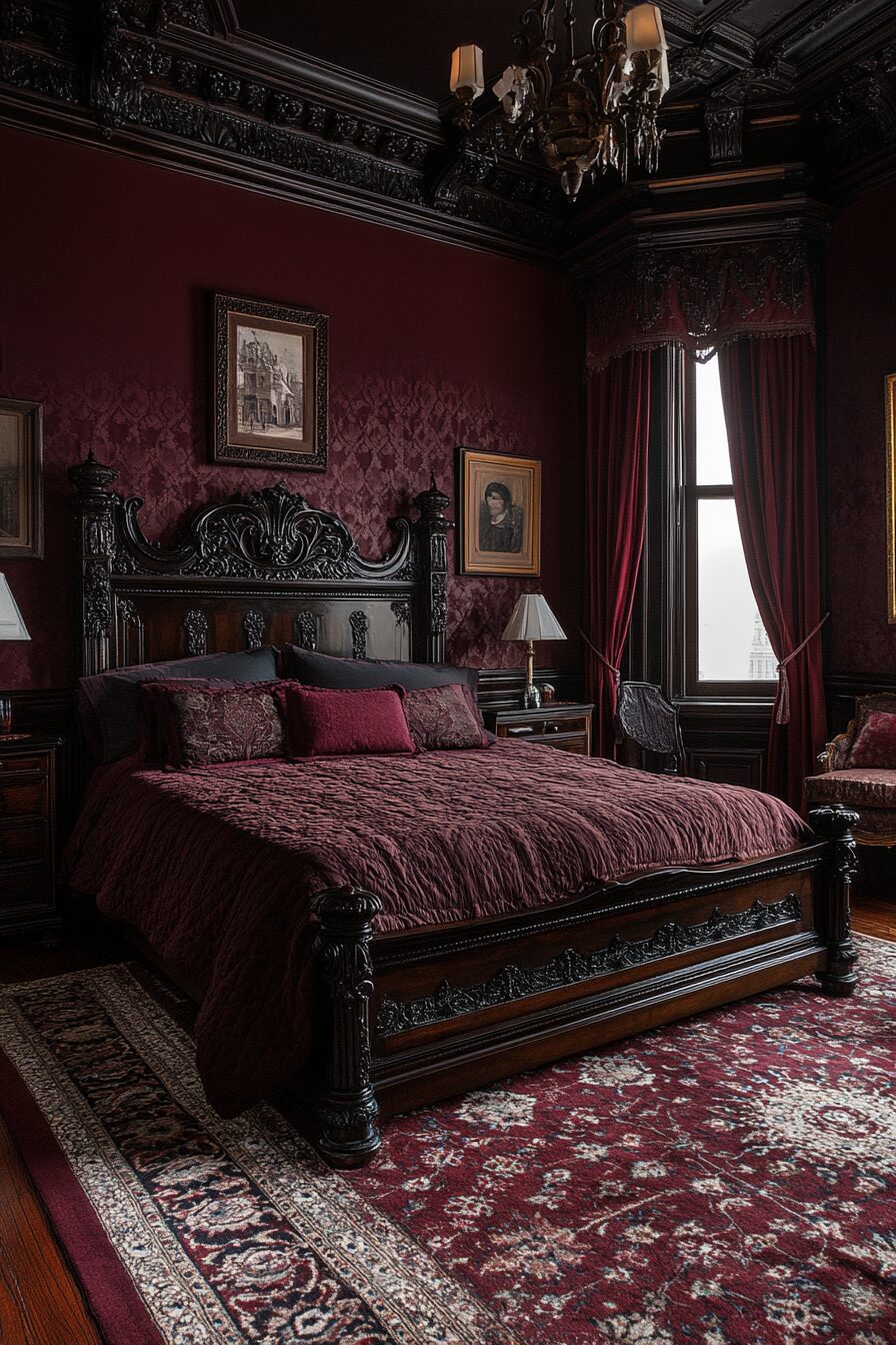 29 Dark Victorian Bedroom Looks to Create a Dreamy Gothic Escape 3 dark victorian bedroom