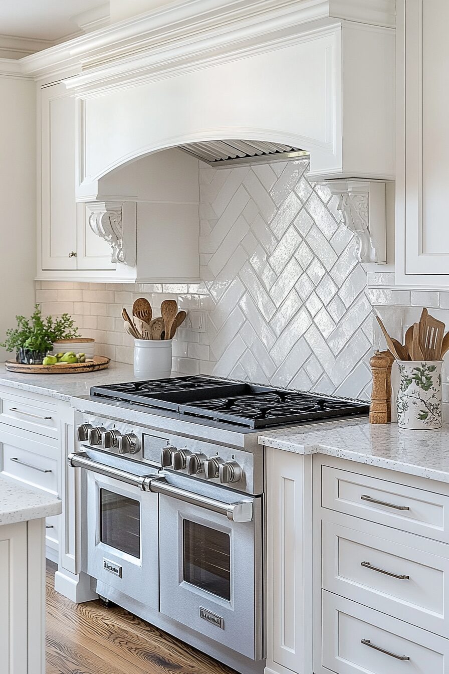 29 Kitchen Backsplash with White Cabinets That Make Neutrals Pop 3 kitchen backsplash with white cabinets