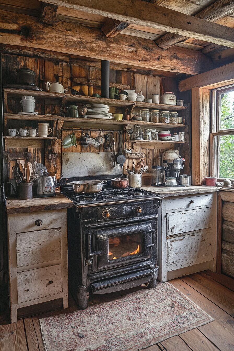 29 Old Cabin Interior Kitchen Inspirations for a Vintage Retreat 14 old cabin interior kitchen
