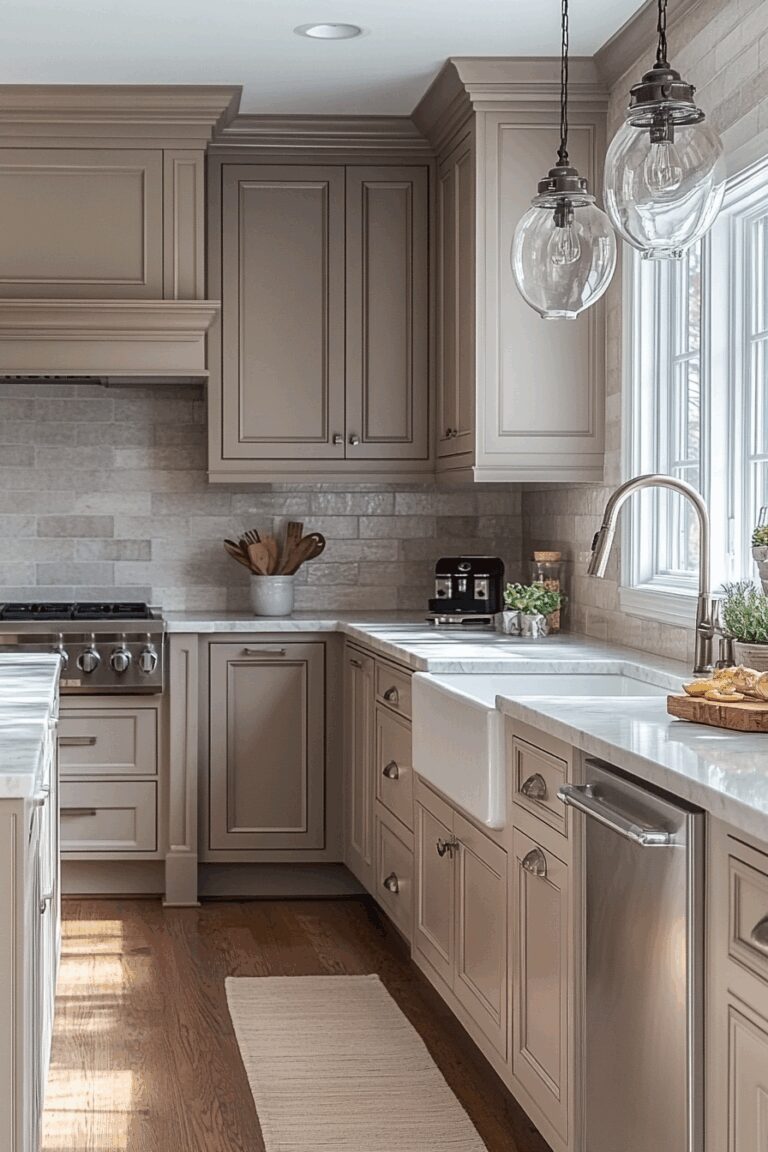 29 Light Taupe Kitchen Cabinets That Feel Cozy And Chic