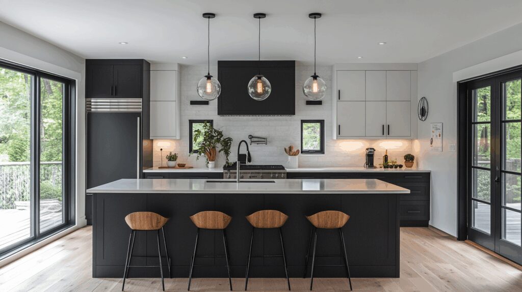 29 Black and White Kitchen Cabinets That Make Small Spaces Shine 3 black and white kitchen cabinets