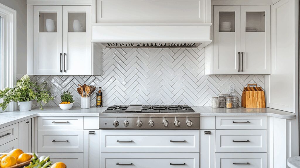 29 Kitchen Backsplash with White Cabinets That Make Neutrals Pop 6 kitchen backsplash with white cabinets