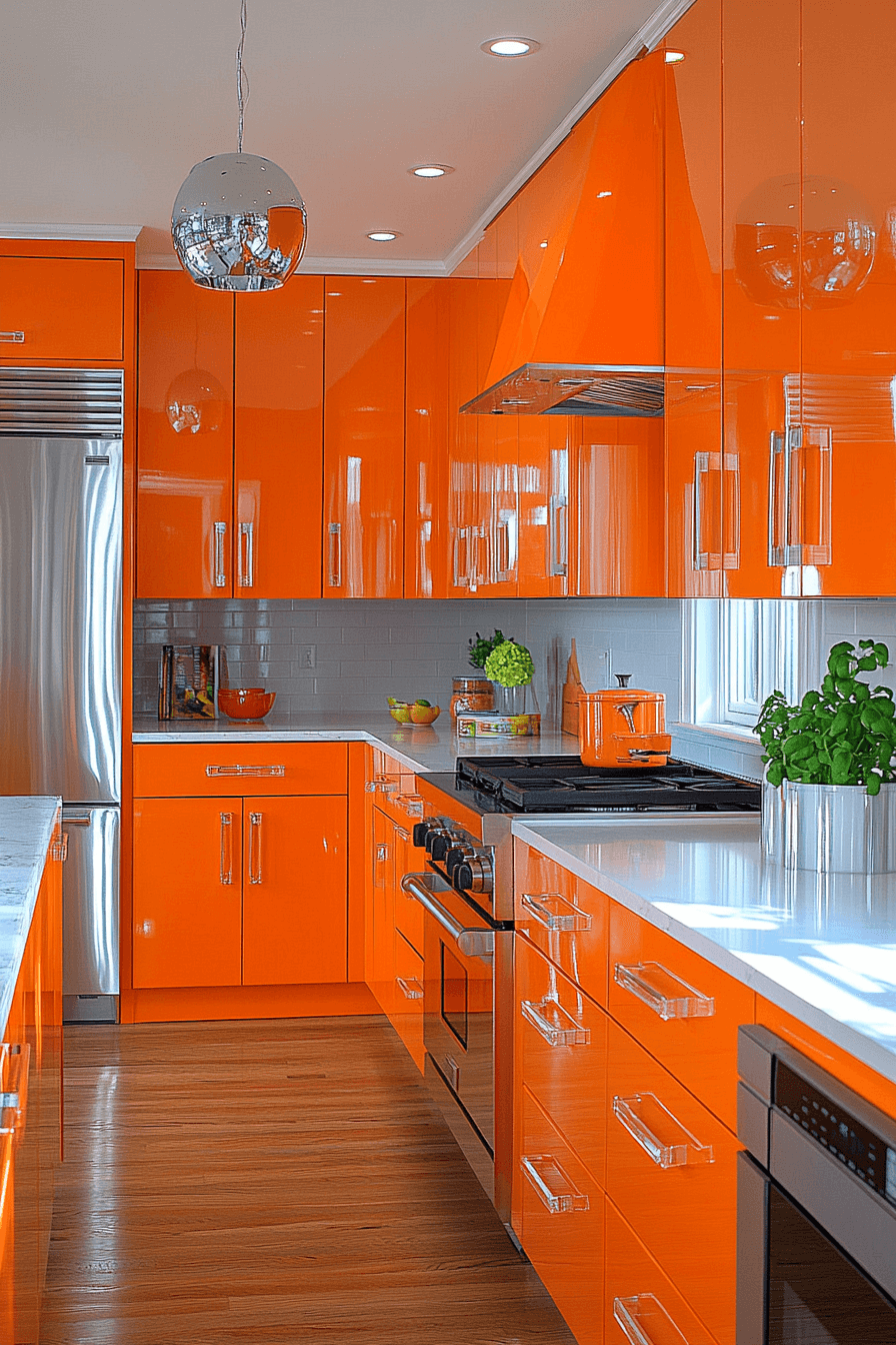 29 Orange Kitchen Cabinets That Spark Energy and Style 1 orange kitchen cabinets