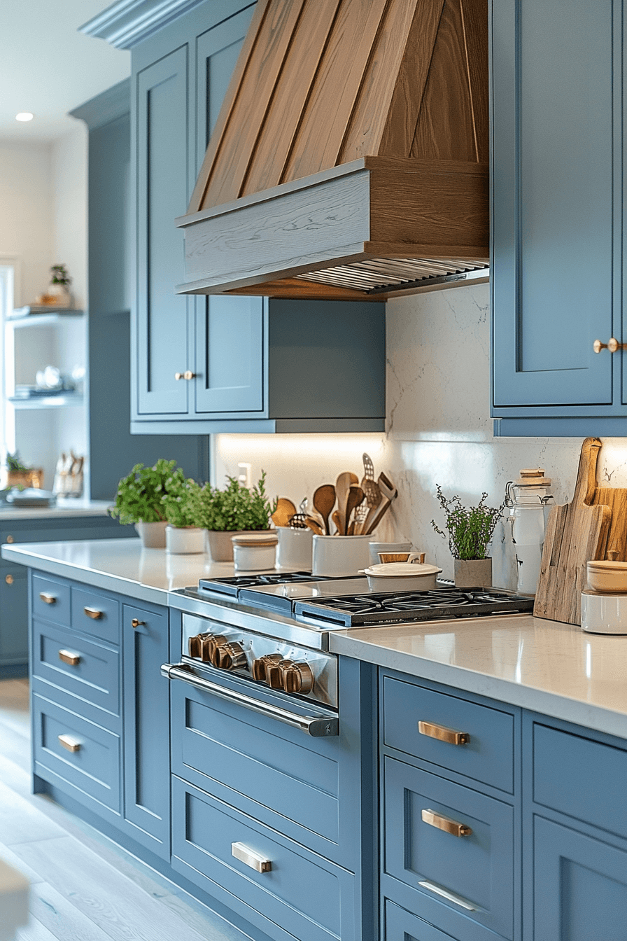 29 Blue Grey Kitchen Cabinets That Radiate Understated Beauty 10 blue grey kitchen cabinets