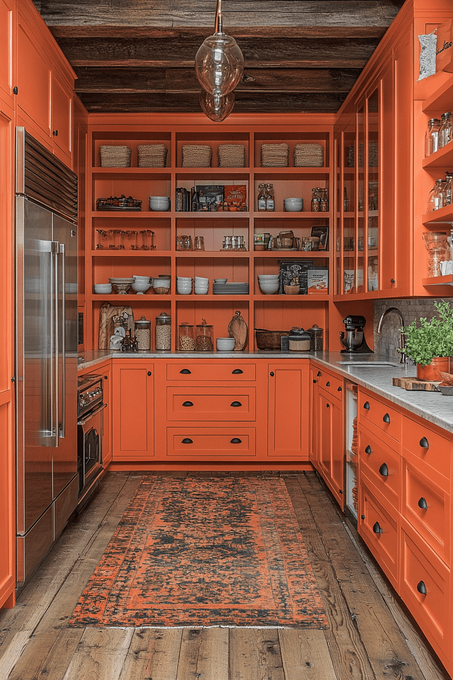 29 Orange Kitchen Cabinets That Spark Energy and Style 11 orange kitchen cabinets