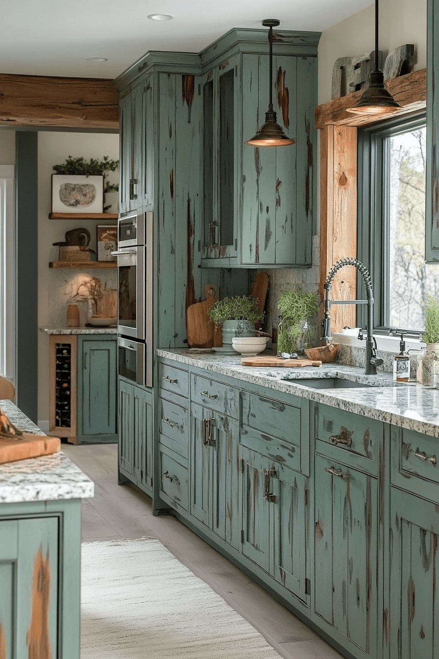 29 Pewter Green Kitchen Cabinets That Pair Beautifully with Neutrals 11 pewter green kitchen cabinets