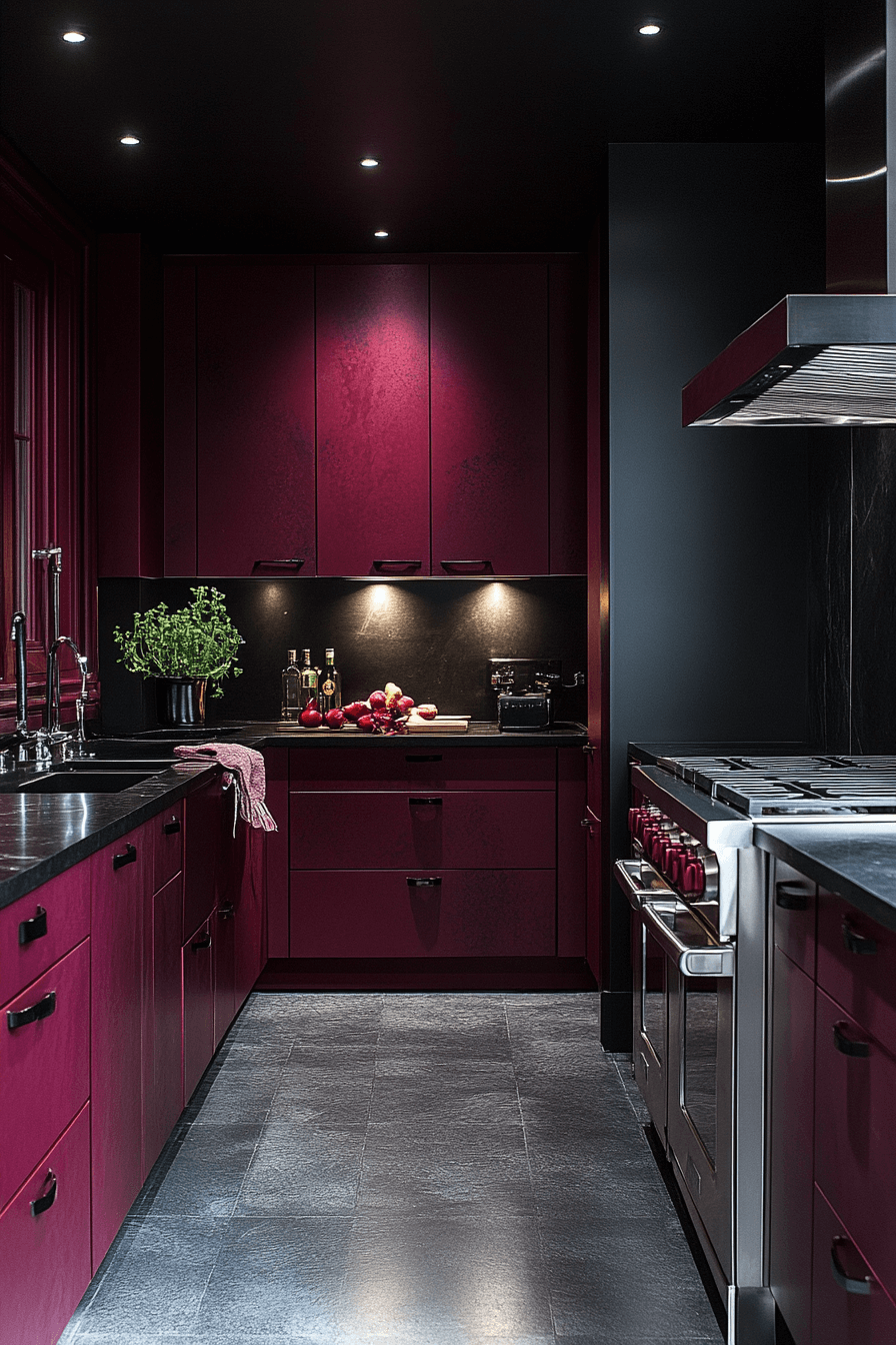 29 Burgundy Kitchen Cabinets That Add Passion and Personality 12 burgundy kitchen cabinets