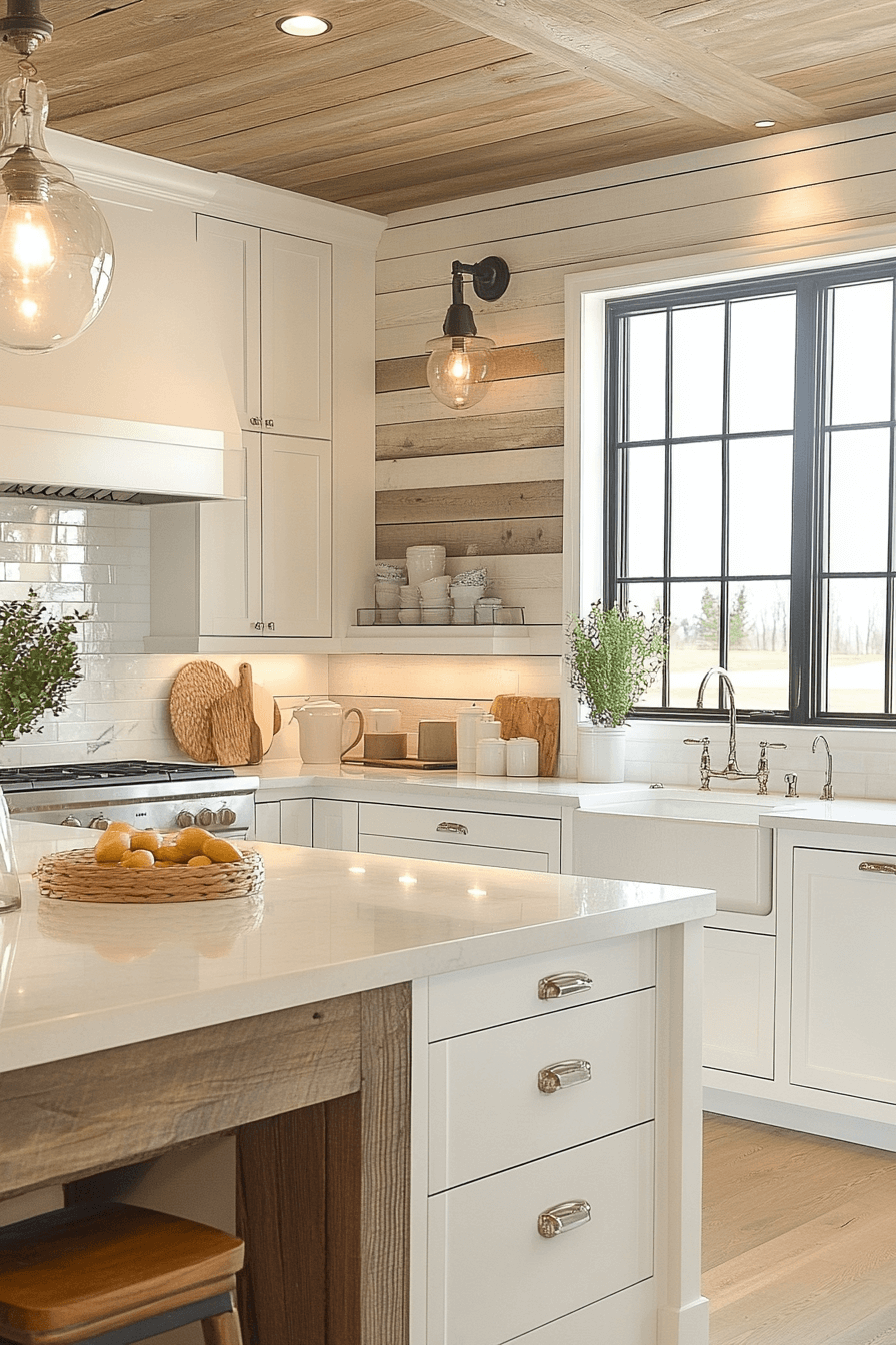 29 White and Wood Kitchen Cabinets to Brighten Your Home with Style 12 white and wood kitchen cabinets