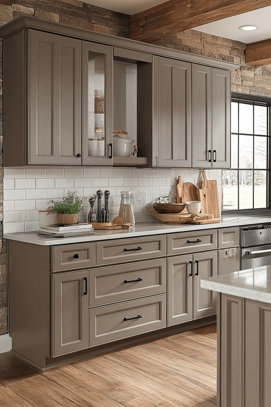 29 Dark Taupe Kitchen Cabinets That Bring Effortless Refinement Home 13 dark taupe kitchen cabinets