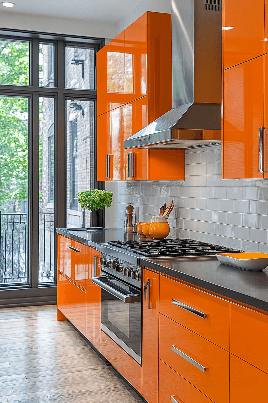 29 Orange Kitchen Cabinets That Spark Energy and Style 14 orange kitchen cabinets