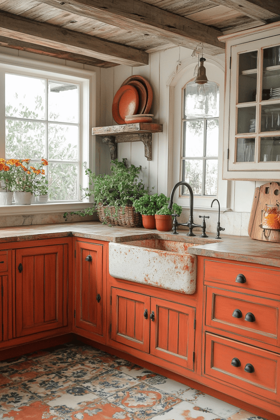 29 Orange Kitchen Cabinets That Spark Energy and Style 15 orange kitchen cabinets