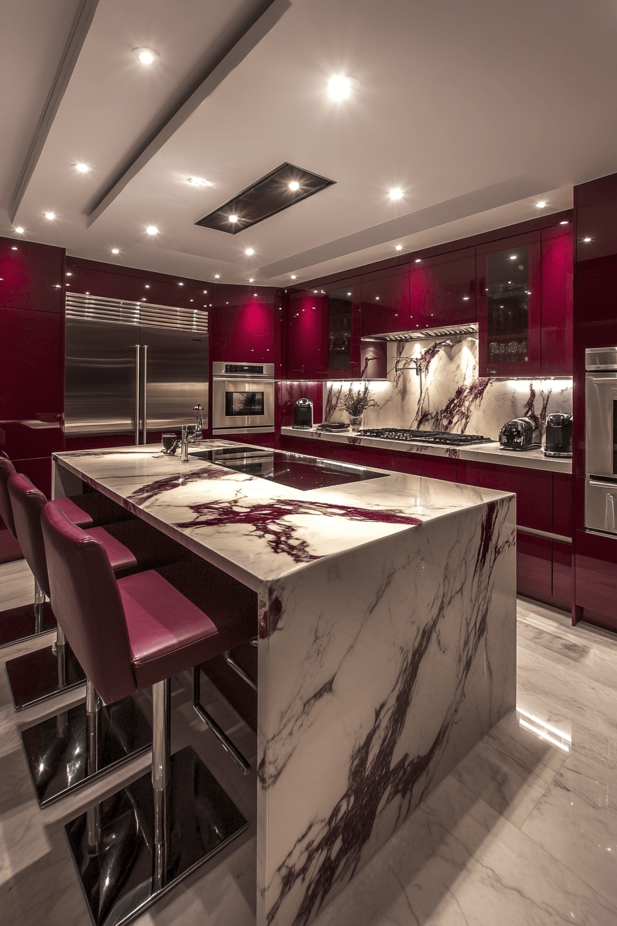 29 Burgundy Kitchen Cabinets That Add Passion and Personality 16 burgundy kitchen cabinets