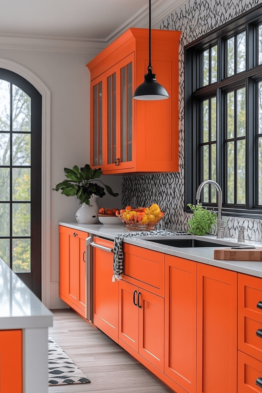 29 Orange Kitchen Cabinets That Spark Energy and Style 17 orange kitchen cabinets