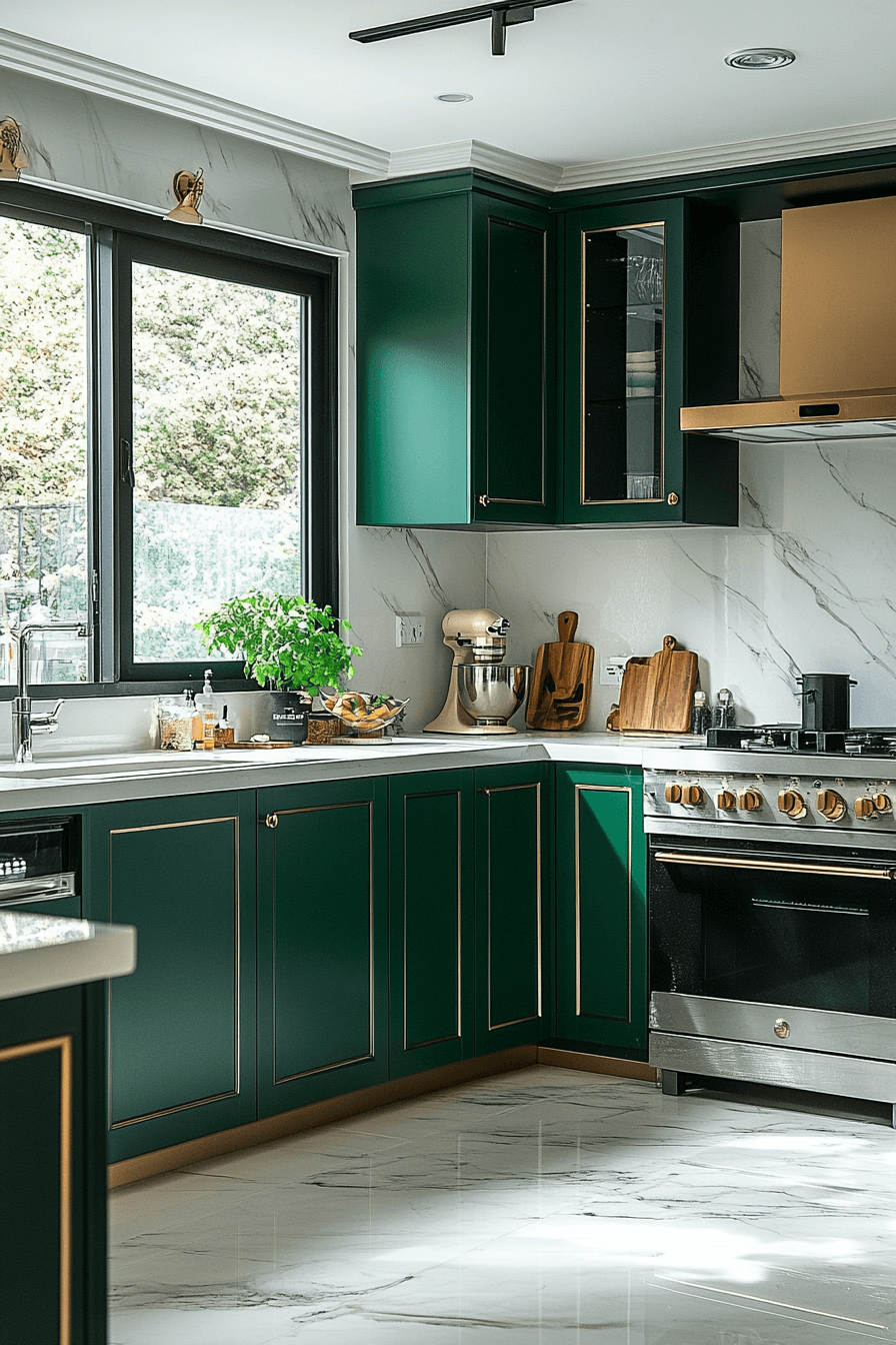 29 Emerald Green Kitchen Cabinets That Turn Ordinary Into Show-Stopping 17 emerald green kitchen cabinets