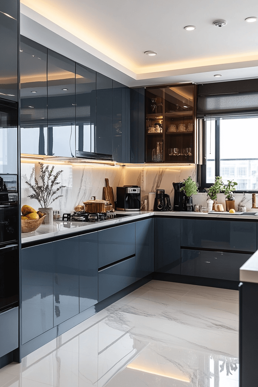 29 High Gloss Kitchen Cabinets to Brighten and Enlarge Your Space 17 high gloss kitchen cabinets