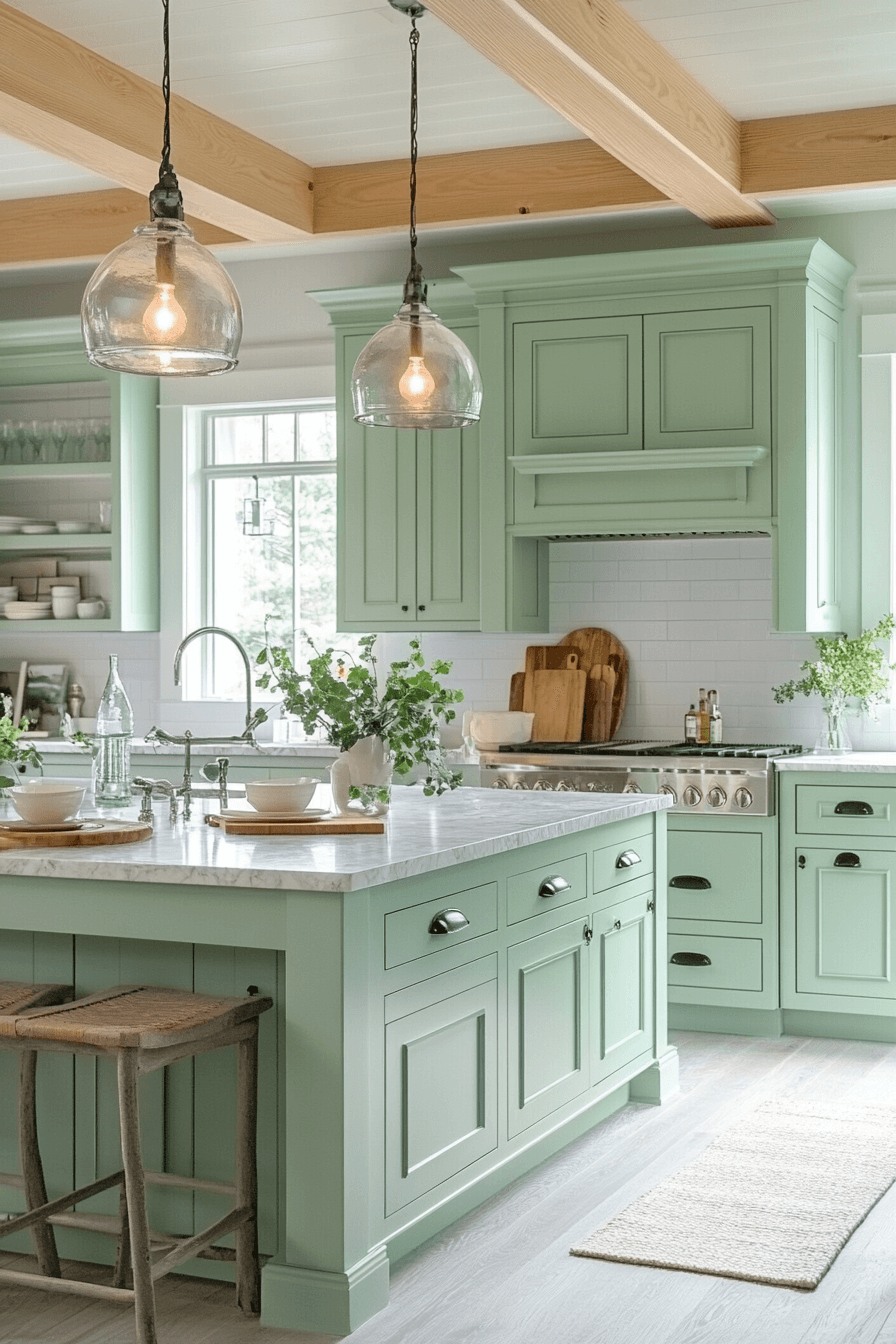 29 Mint Green Kitchen Cabinets That Add Freshness and Flair Instantly 17 mint green kitchen cabinets