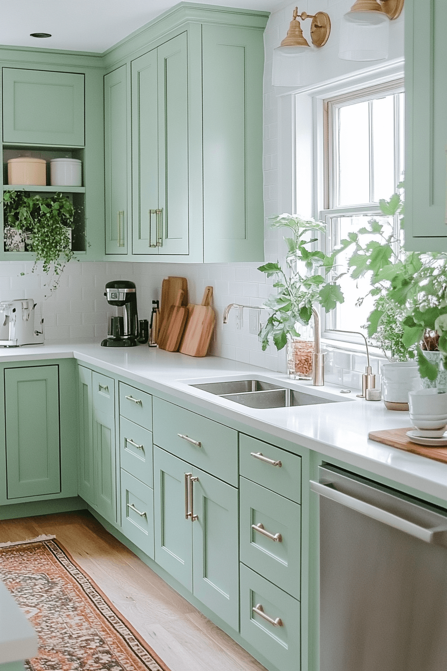 29 Mint Green Kitchen Cabinets That Add Freshness and Flair Instantly 18 mint green kitchen cabinets