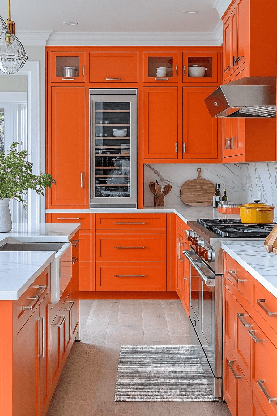 29 Orange Kitchen Cabinets That Spark Energy and Style 19 orange kitchen cabinets