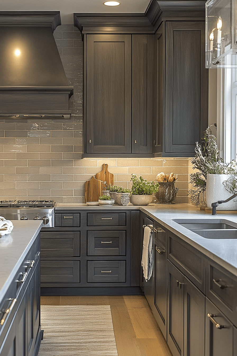 29 Dark Taupe Kitchen Cabinets That Bring Effortless Refinement Home 19 dark taupe kitchen cabinets