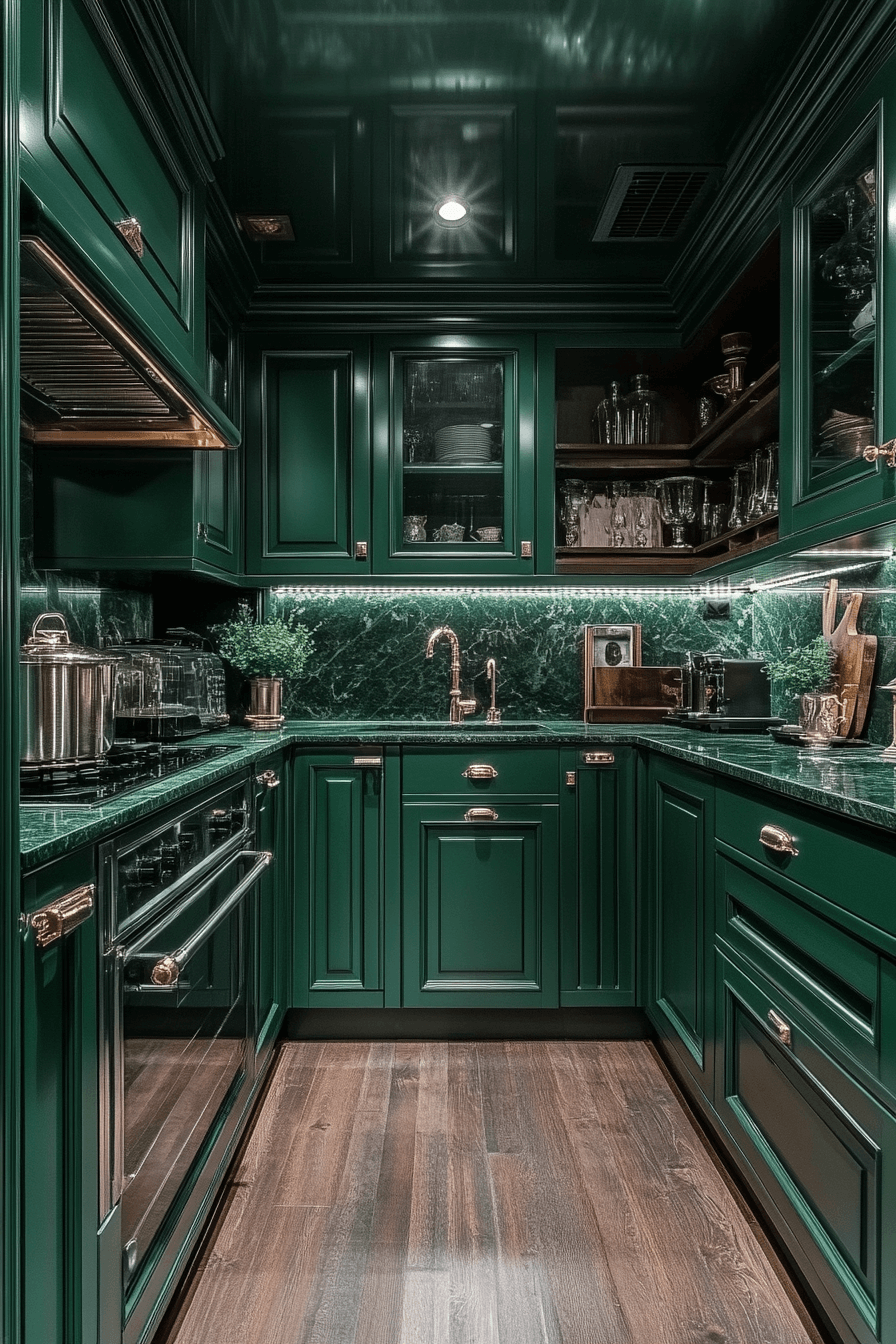 29 Emerald Green Kitchen Cabinets That Turn Ordinary Into Show-Stopping 19 emerald green kitchen cabinets