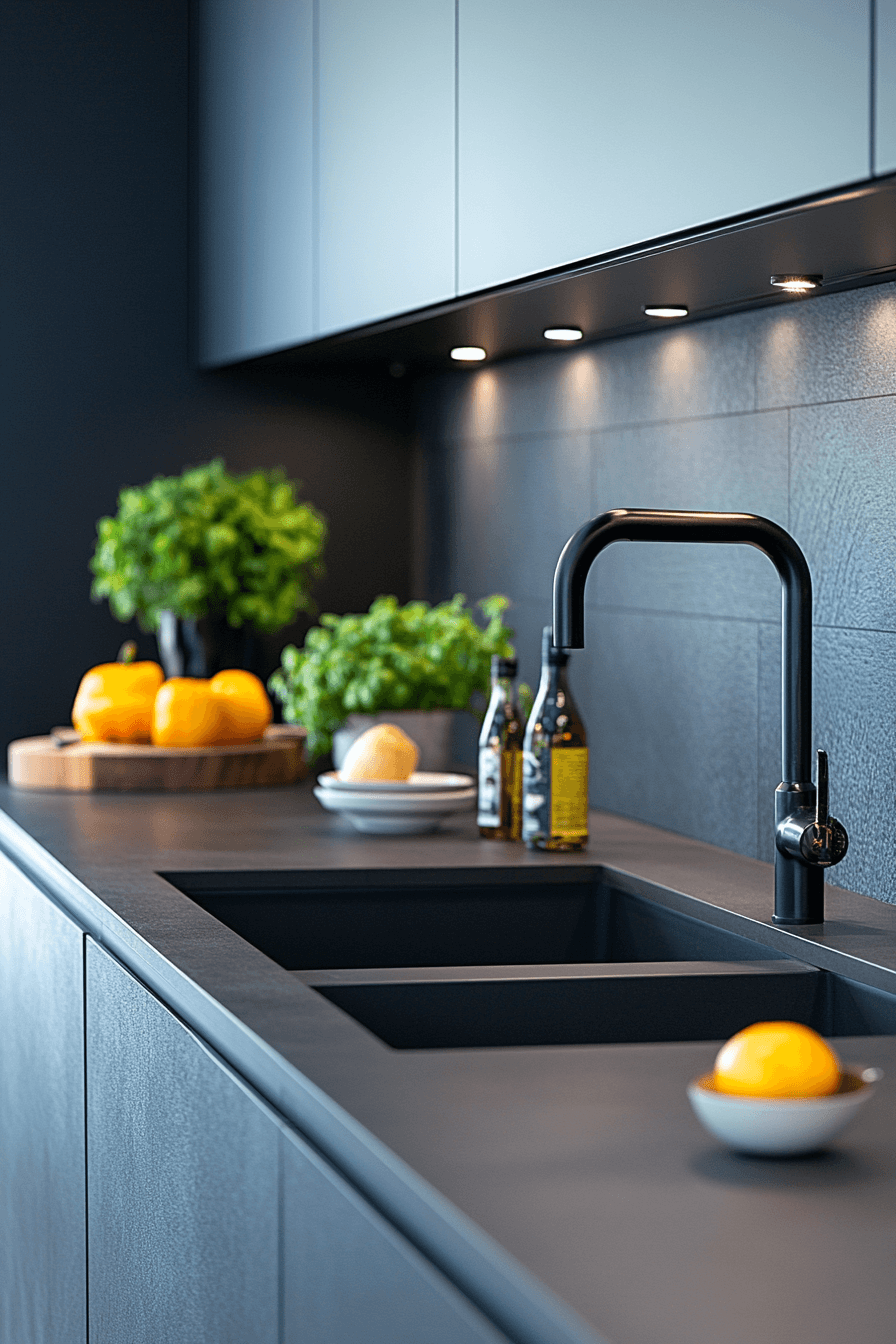 29 Blue Grey Kitchen Cabinets That Radiate Understated Beauty 19 blue grey kitchen cabinets