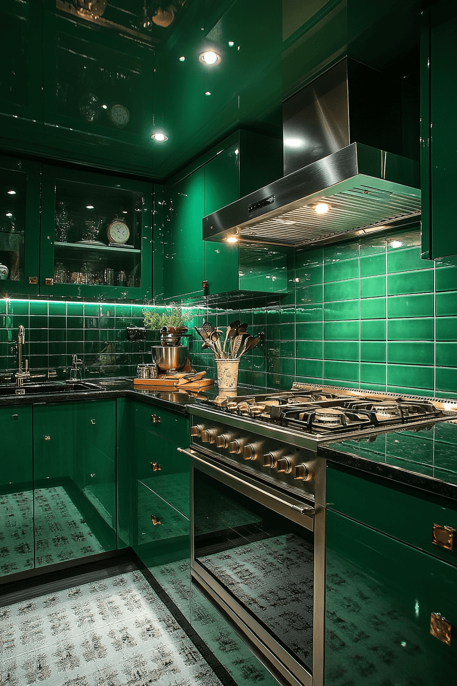 29 Emerald Green Kitchen Cabinets That Turn Ordinary Into Show-Stopping 2 emerald green kitchen cabinets