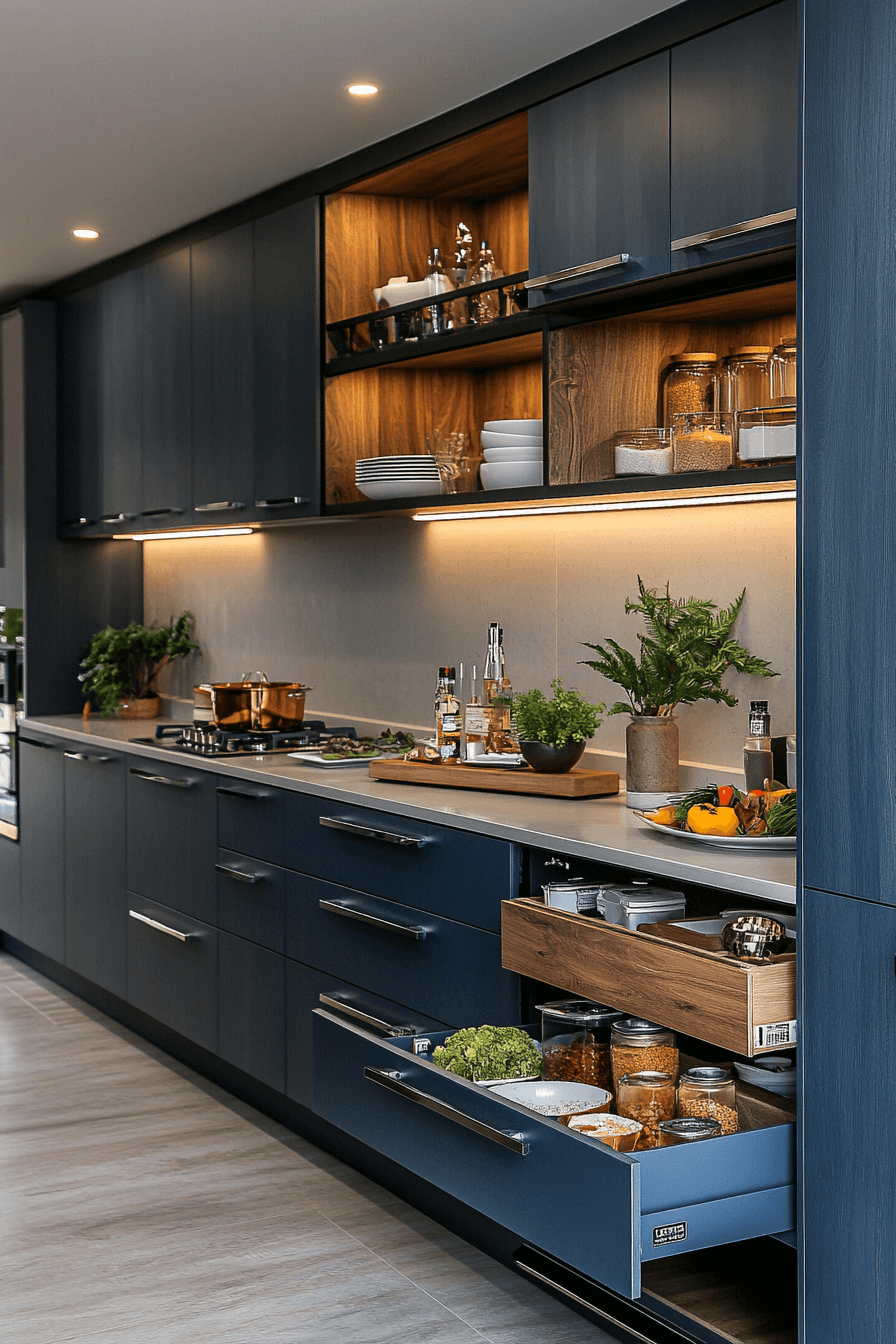 29 Blue Grey Kitchen Cabinets That Radiate Understated Beauty 20 blue grey kitchen cabinets