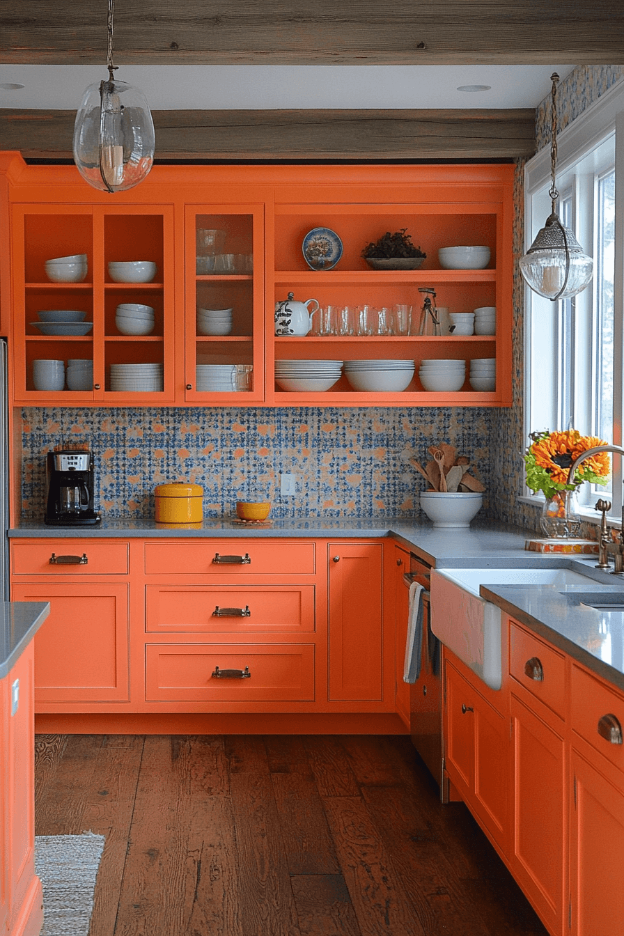 29 Orange Kitchen Cabinets That Spark Energy and Style 20 orange kitchen cabinets