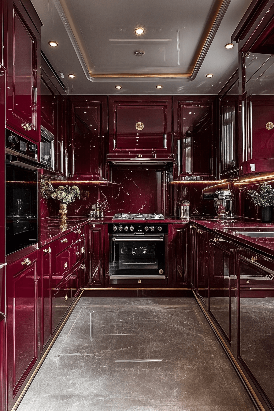 29 Burgundy Kitchen Cabinets That Add Passion and Personality 20 burgundy kitchen cabinets