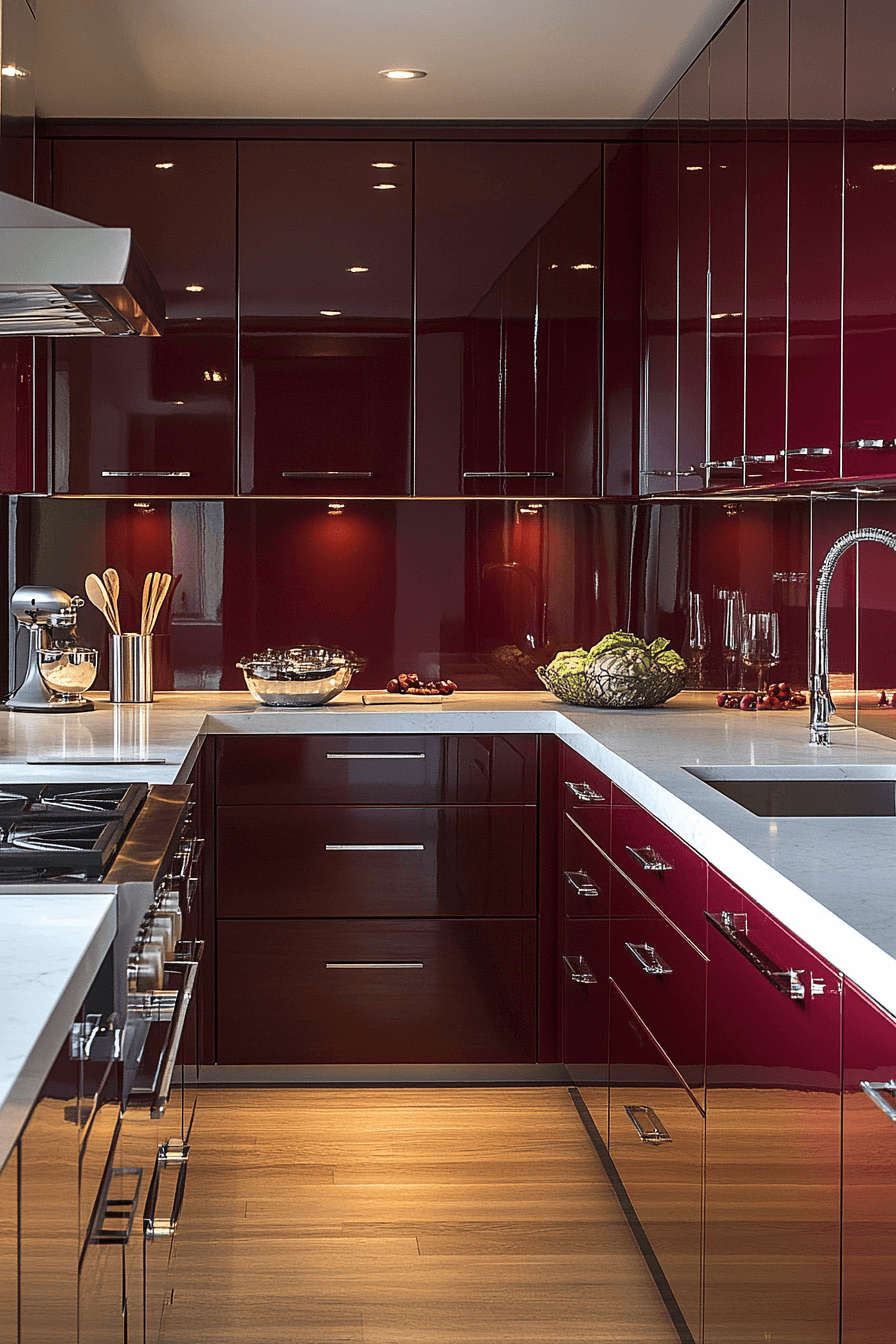 29 Burgundy Kitchen Cabinets That Add Passion and Personality 21 burgundy kitchen cabinets