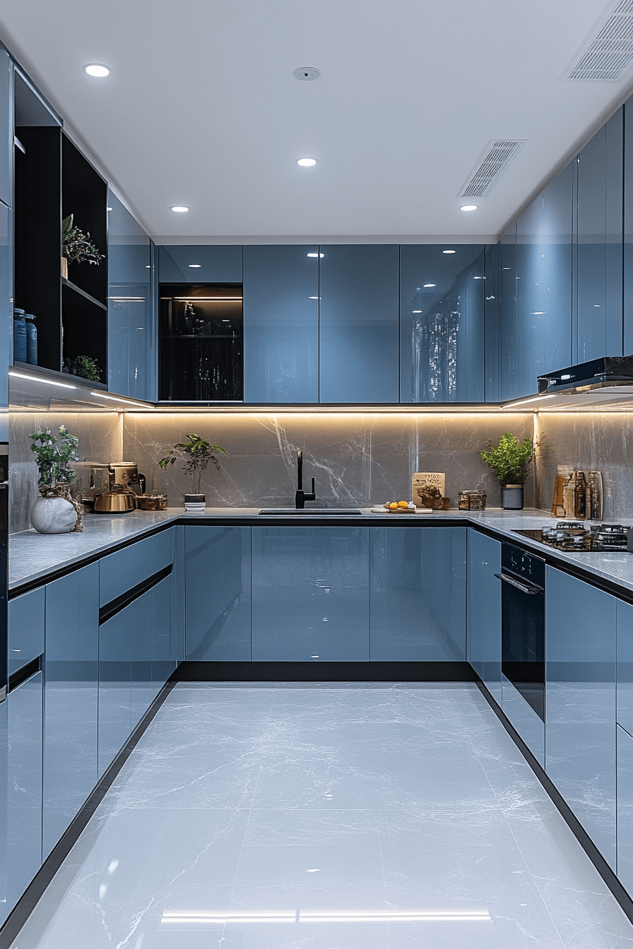 29 Blue Grey Kitchen Cabinets That Radiate Understated Beauty 21 blue grey kitchen cabinets