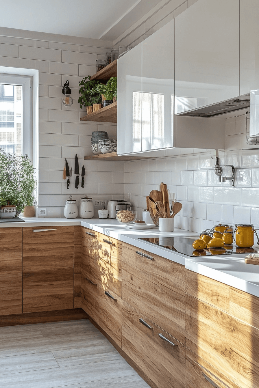 29 White and Wood Kitchen Cabinets to Brighten Your Home with Style 22 white and wood kitchen cabinets