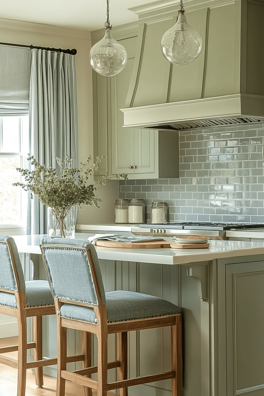 29 Pewter Green Kitchen Cabinets That Pair Beautifully with Neutrals 22 pewter green kitchen cabinets