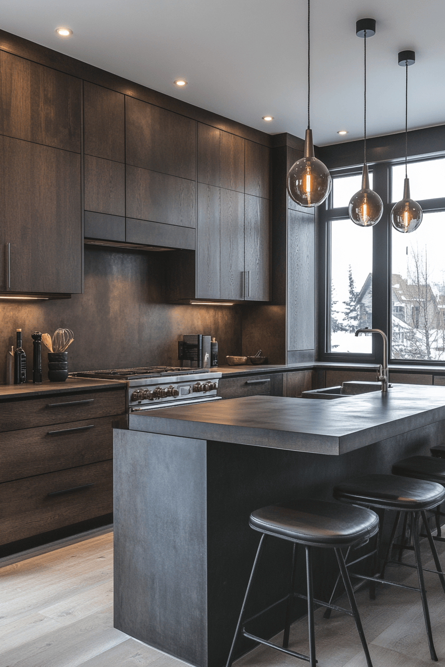 29 Dark Oak Kitchen Cabinets That Highlight Natural Beauty 22 dark oak kitchen cabinets