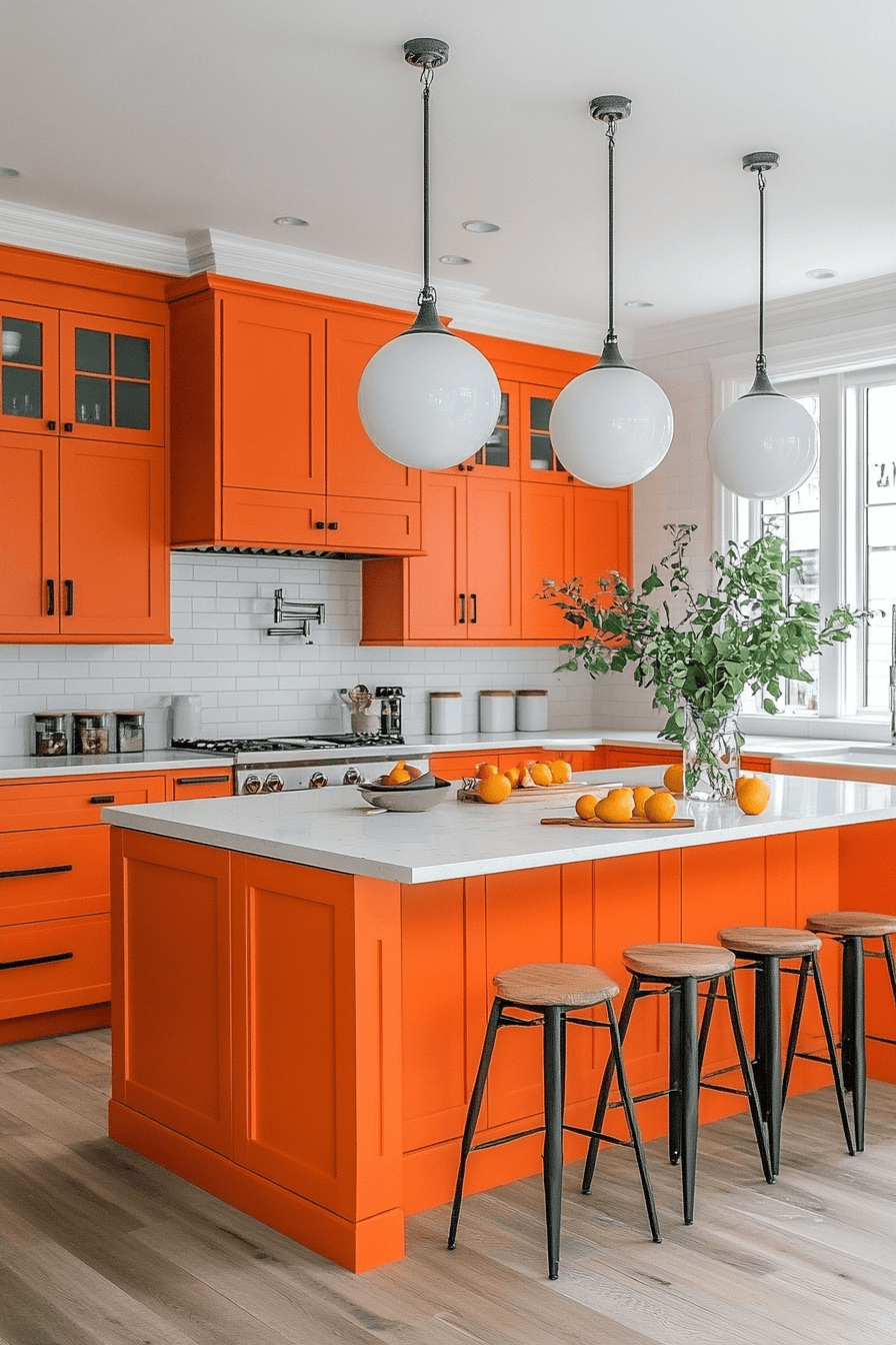 29 Orange Kitchen Cabinets That Spark Energy and Style 22 orange kitchen cabinets