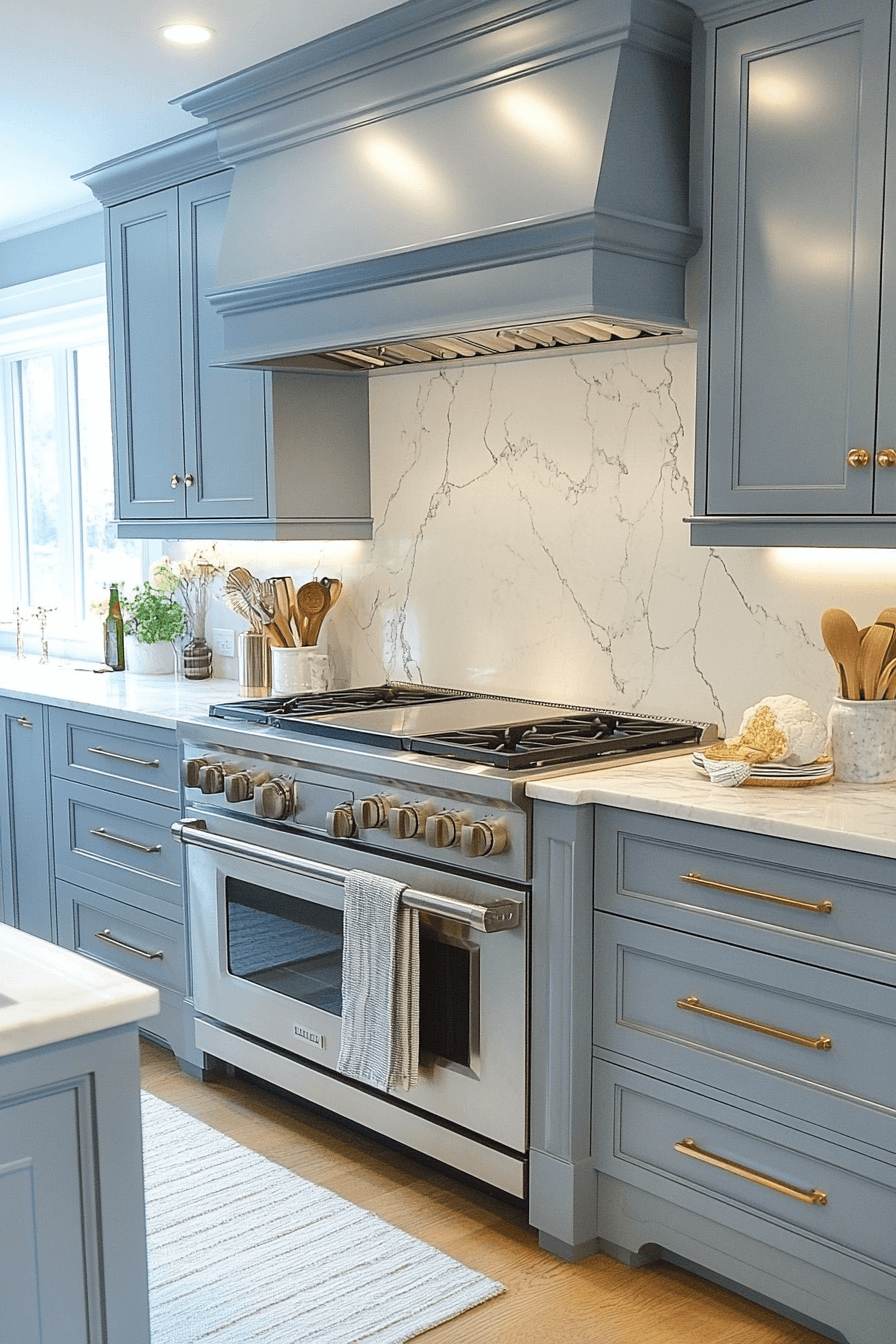 29 Blue Grey Kitchen Cabinets That Radiate Understated Beauty 23 blue grey kitchen cabinets