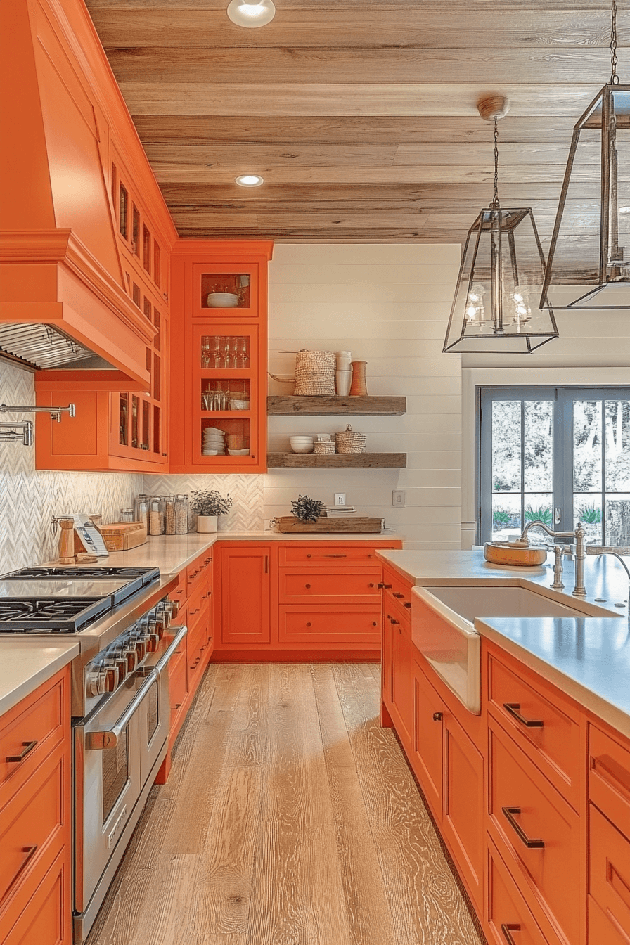 29 Orange Kitchen Cabinets That Spark Energy and Style 23 orange kitchen cabinets