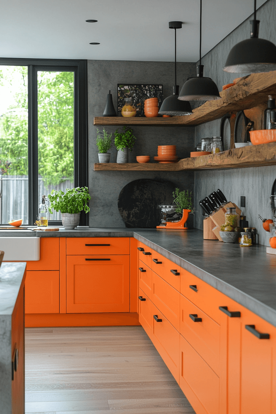 29 Orange Kitchen Cabinets That Spark Energy and Style 24 orange kitchen cabinets